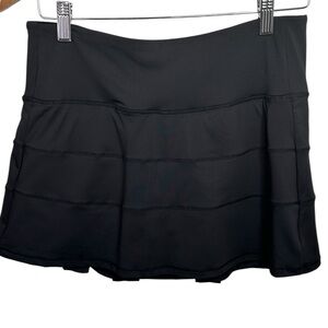 Black‎ Athletic Skort With Tiered Design Size 8 Black